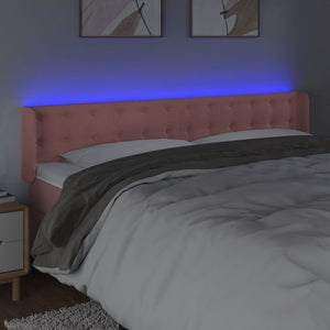 Κεφαλάρι Κρεβατιού LED Ροζ 183x16x78/88 εκ. Βελούδινο