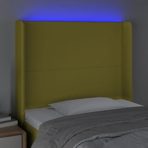 Κεφαλάρι Κρεβατιού LED Πράσινο 83x16x118/128εκ. Υφασμάτινο