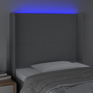 Κεφαλάρι Κρεβατιού LED Ανοιχτό Γκρι 93x16x118/128εκ. Υφασμάτινο - Pakobazaar