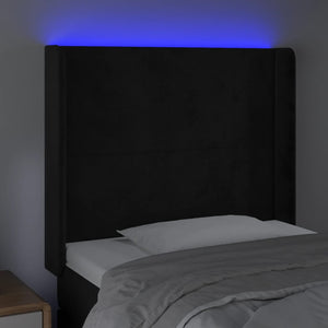 Κεφαλάρι Κρεβατιού LED Μαύρο 83x16x118/128εκ. Βελούδινο - Pakobazaar