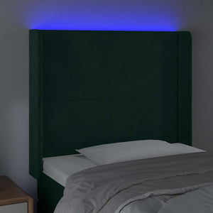 Κεφαλάρι Κρεβατιού LED Σκούρο Πράσινο 83x16x118/128 εκ - Pakobazaar