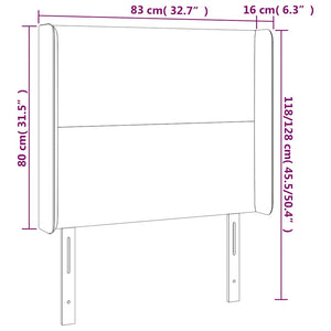 Κεφαλάρι Κρεβατιού LED Σκούρο Μπλε 83x16x118/128εκ. Βελούδινο - Pakobazaar