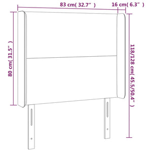 Κεφαλάρι Κρεβατιού LED Ροζ 83x16x118/128εκ. Βελούδινο