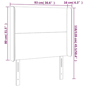 Κεφαλάρι Κρεβατιού LED Σκούρο Πράσινο 93x16x118/128 εκ - Pakobazaar