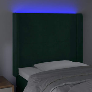 Κεφαλάρι Κρεβατιού LED Σκούρο Πράσινο 103x16x118/128 εκ - Pakobazaar