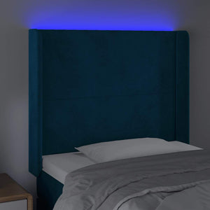 Κεφαλάρι Κρεβατιού LED Σκούρο Μπλε 103x16x118/128 εκ. Βελούδινο - Pakobazaar
