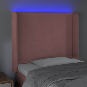 Κεφαλάρι Κρεβατιού LED Ροζ 103x16x118/128 εκ.Βελούδινο