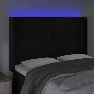 Κεφαλάρι Κρεβατιού LED Μαύρο 147x16x118/128 εκ. Βελούδινο - Pakobazaar