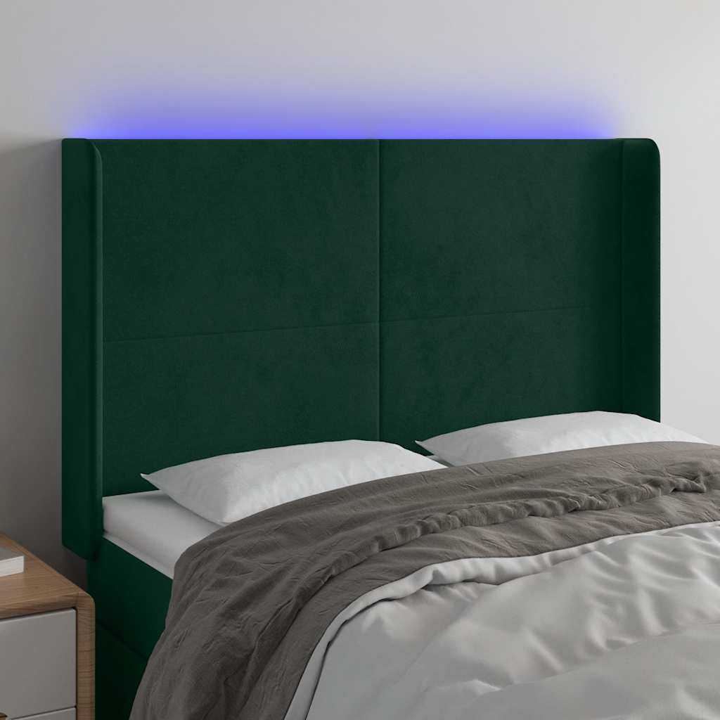 Κεφαλάρι Κρεβατιού LED Σκούρο Πράσινο 147x16x118/128 εκ - Pakobazaar