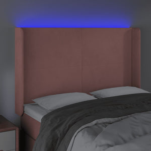 Κεφαλάρι Κρεβατιού LED Ροζ 147x16x118/128 εκ. Βελούδινο