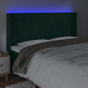 Κεφαλάρι Κρεβατιού LED Σκούρο Πράσινο 163x16x118/128 εκ - Pakobazaar