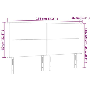 Κεφαλάρι Κρεβατιού LED Σκούρο Μπλε 163x16x118/128 εκ. Βελούδινο - Pakobazaar