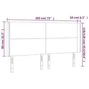 Κεφαλάρι Κρεβατιού LED Σκούρο Μπλε 183x16x118/128 εκ. Βελούδινο - Pakobazaar