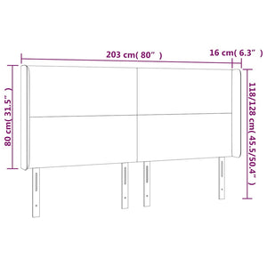 Κεφαλάρι Κρεβατιού LED Σκούρο Μπλε 203x16x118/128 εκ. Βελούδινο - Pakobazaar