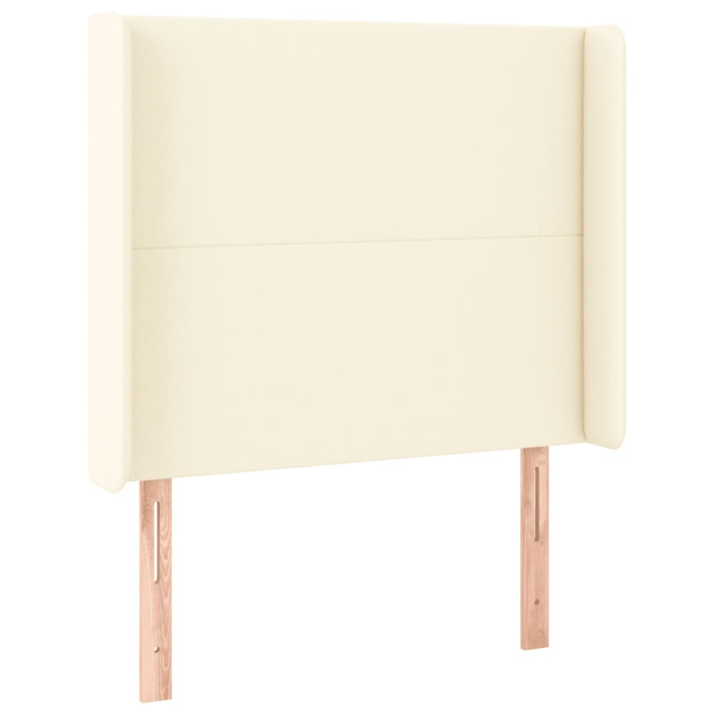 Κεφαλάρι Κρεβατιού LED Κρεμ 83x16x118/128εκ. Συνθετ. Δέρμα