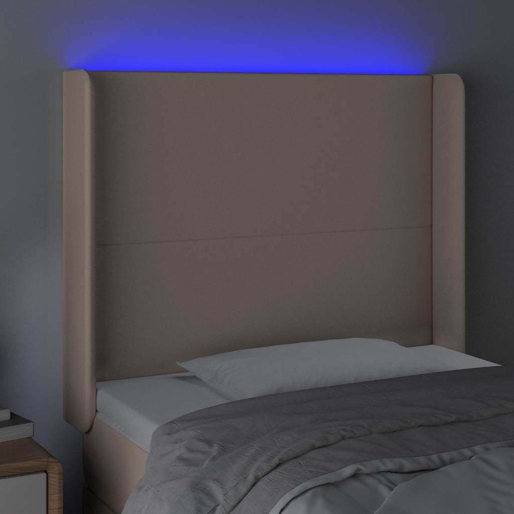 Κεφαλάρι Κρεβατιού LED Καπουτσίνο 83x16x118/128 εκ