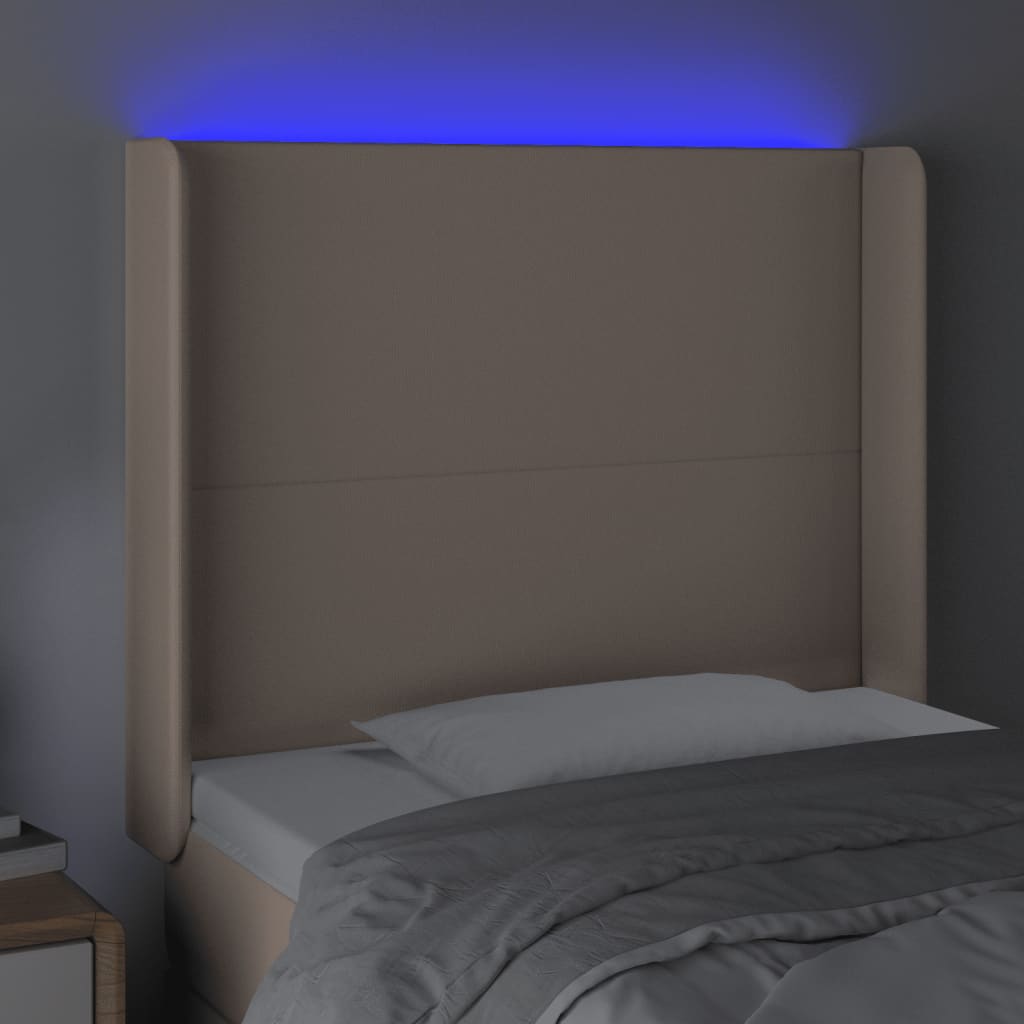 Κεφαλάρι Κρεβατιού LED Καπουτσίνο 93x16x118/128 εκ