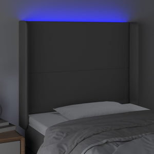 Κεφαλάρι Κρεβατιού LED Γκρι 103x16x118/128 εκ. Συνθετ. Δέρμα