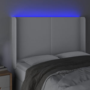 Κεφαλάρι Κρεβατιού LED Λευκό 147x16x118/128 εκ. Συνθετ. Δέρμα - Pakobazaar