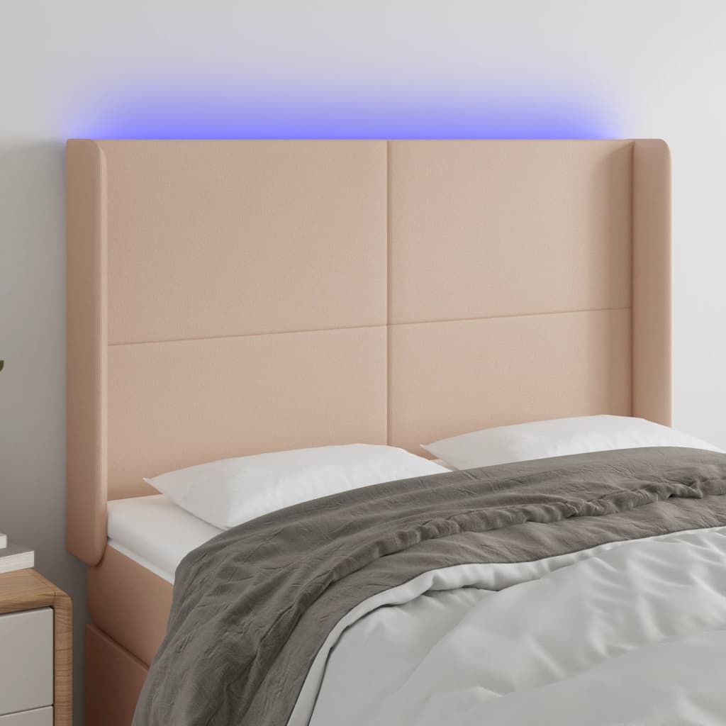 Κεφαλάρι Κρεβατιού LED Καπουτσίνο 147x16x118/128 εκ - Pakobazaar