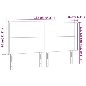 Κεφαλάρι Κρεβατιού LED Κρεμ 163x16x118/128 εκ. Συνθετ. Δέρμα - Pakobazaar