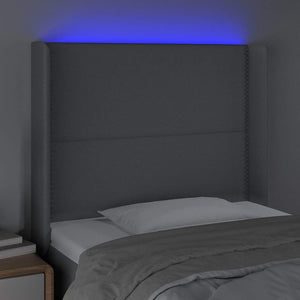 Κεφαλάρι Κρεβατιού LED Ανοιχτό Γκρι 83x16x118/128εκ. Υφασμάτινο