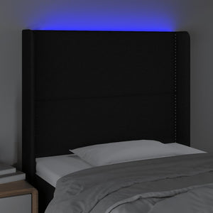 Κεφαλάρι Κρεβατιού LED Μαύρο 83x16x118/128εκ. Υφασμάτινο