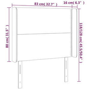 Κεφαλάρι Κρεβατιού LED Μαύρο 83x16x118/128εκ. Υφασμάτινο