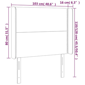 Κεφαλάρι Κρεβατιού LED Κρεμ 103x16x118/128 εκ. Υφασμάτινο