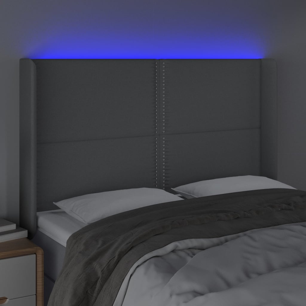 Κεφαλάρι Κρεβατιού LED Ανοιχτό Γκρι 147x16x118/128 εκ. - Pakobazaar
