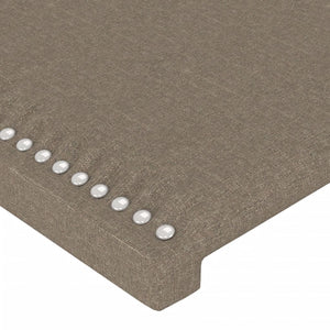 Κεφαλάρι Κρεβατιού LED Taupe 183x16x118/128 εκ. Υφασμάτινο