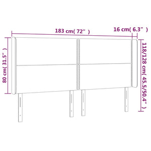 Κεφαλάρι Κρεβατιού LED Taupe 183x16x118/128 εκ. Υφασμάτινο