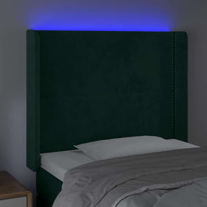 Κεφαλάρι Κρεβατιού LED Σκούρο Πράσινο 83x16x118/128 εκ