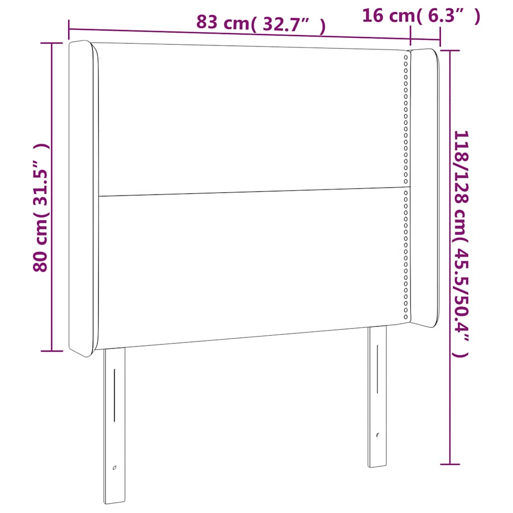 Κεφαλάρι Κρεβατιού LED Σκούρο Πράσινο 83x16x118/128 εκ