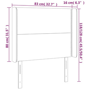 Κεφαλάρι Κρεβατιού LED Ροζ 83x16x118/128εκ. Βελούδινο