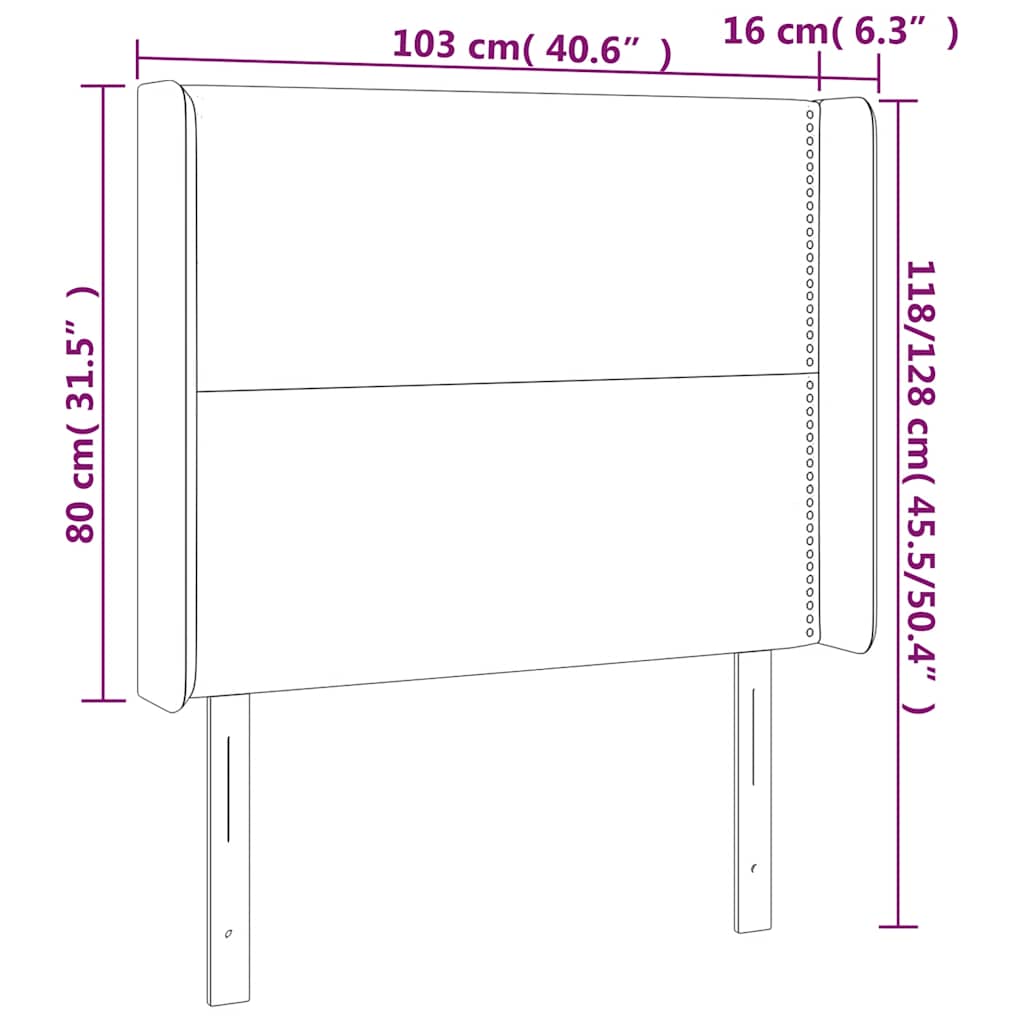 Κεφαλάρι Κρεβατιού LED Σκούρο Πράσινο 103x16x118/128 εκ - Pakobazaar