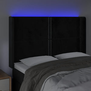 Κεφαλάρι Κρεβατιού LED Μαύρο 147x16x118/128 εκ. Βελούδινο - Pakobazaar