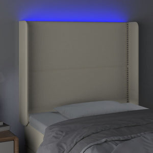 Κεφαλάρι Κρεβατιού LED Κρεμ 83x16x118/128εκ. Συνθετ. Δέρμα