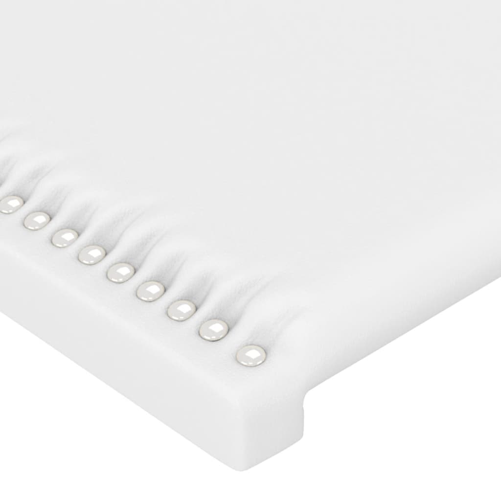 Κεφαλάρι Κρεβατιού LED Λευκό 93x16x118/128 εκ. Συνθετ. Δέρμα