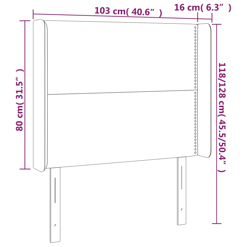 Κεφαλάρι Κρεβατιού LED Καπουτσίνο 103x16x118/128 εκ - Pakobazaar