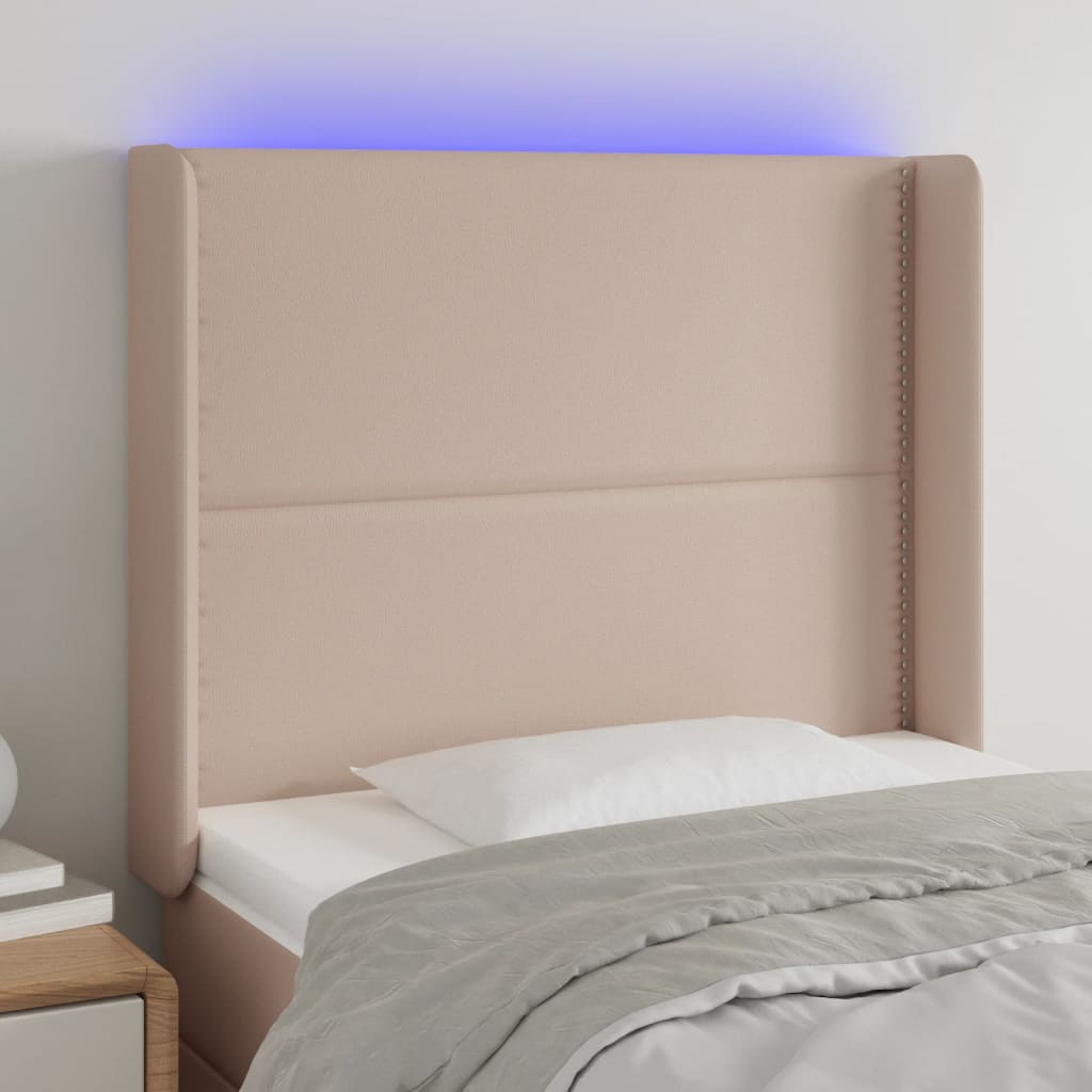 Κεφαλάρι Κρεβατιού LED Καπουτσίνο 103x16x118/128 εκ - Pakobazaar