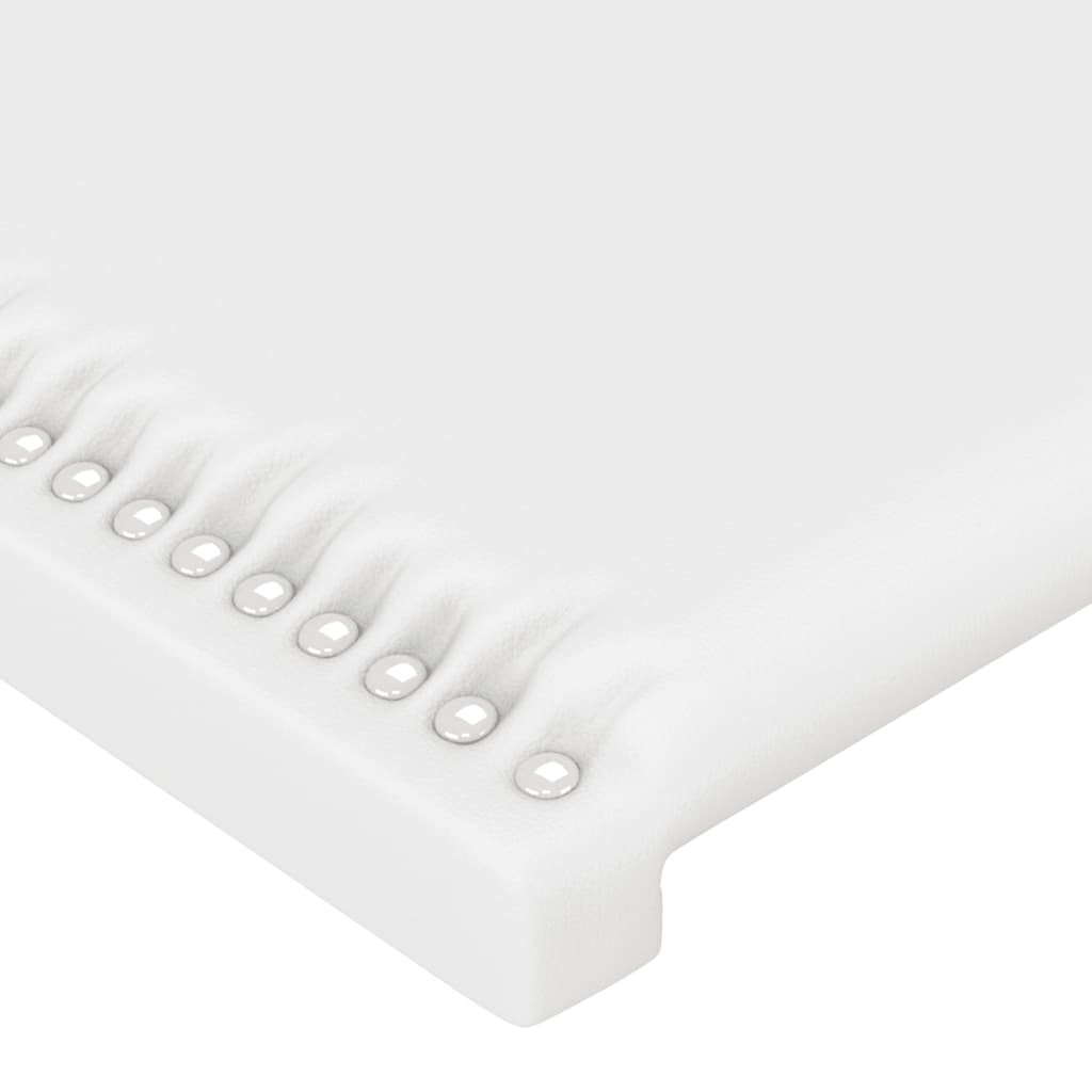 Κεφαλάρι Κρεβατιού LED Λευκό 147x16x118/128 εκ. Συνθετ. Δέρμα