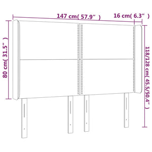 Κεφαλάρι Κρεβατιού LED Λευκό 147x16x118/128 εκ. Συνθετ. Δέρμα