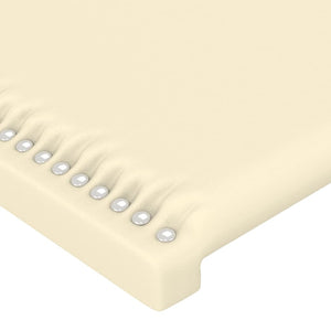 Κεφαλάρι Κρεβατιού LED Κρεμ 147x16x118/128 εκ. Συνθετ. Δέρμα