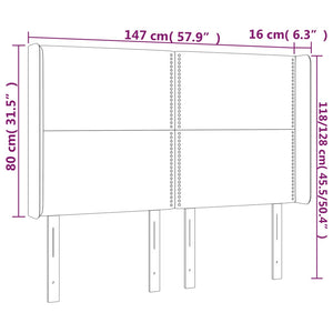 Κεφαλάρι Κρεβατιού LED Κρεμ 147x16x118/128 εκ. Συνθετ. Δέρμα