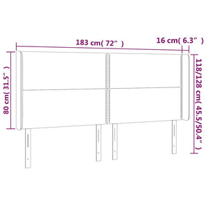 Κεφαλάρι Κρεβατιού LED Καφέ 183x16x118/128 εκ. Συνθετ. Δέρμα - Pakobazaar
