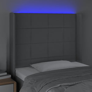 Κεφαλάρι Κρεβατιού LED Ανοιχτό Γκρι 83x16x118/128εκ. Υφασμάτινο