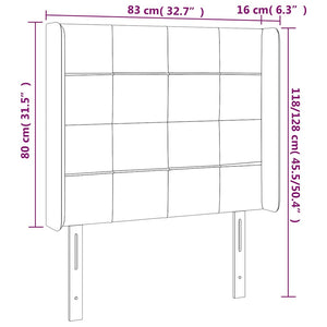 Κεφαλάρι Κρεβατιού LED Σκούρο Καφέ 83x16x118/128 εκ. Υφασμάτινο - Pakobazaar