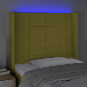 Κεφαλάρι Κρεβατιού LED Πράσινο 83x16x118/128εκ. Υφασμάτινο