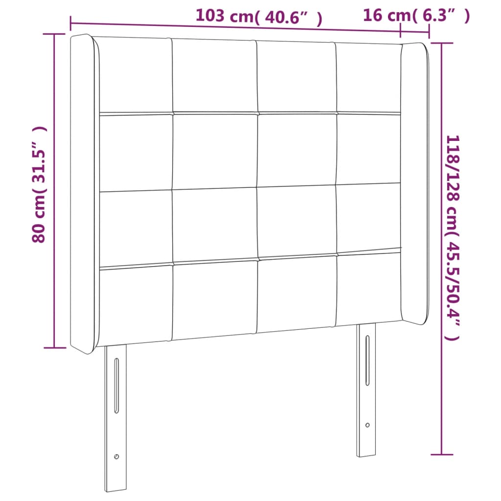 Κεφαλάρι Κρεβατιού LED Ανοιχτό Γκρι 103x16x118/128 εκ. - Pakobazaar